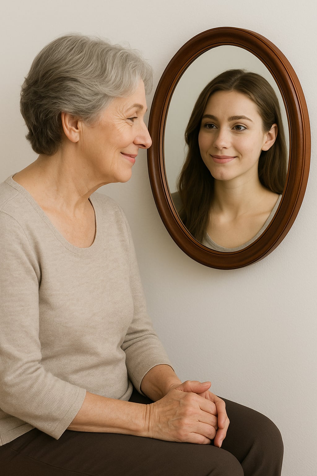 Woman in thoughtful reflection during therapy session